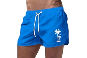 Sonnena Bañador Hombre Corto, Secado Rápido Corriendo Pantalones, Bañadores de Surf Natación Playa, Pantalones Cortos Deportivos Running Shorts con Cordón