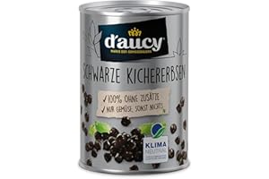 d'aucy Black Chickpeas - 100% No Salt and Added Sugar, No Preservatives, Climate Neutral, 110 g Tin