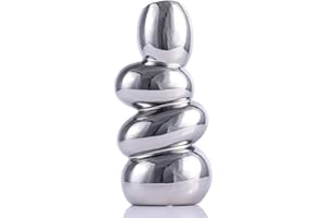 XIAOMAGG Vaso in Ceramica per Fiori, Stile Moderno Rustico - Matrimoni, Soggiorno, Centrotavola, Decorazione Casa Creativa a Forma di Uovo (argento elettrolitico)