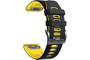 NotoCity für Garmin Fenix 5/ Fenix 6 Armband, für Garmin Fenix 6 Pro/7/7 Pro/8 47mm/5 Plus/E 47mm Armband, Quickfit 22mm für Forerunner 935/945/965, Epix Gen 2, Instinct 2, Approach S60(Schwarz-Gelb)