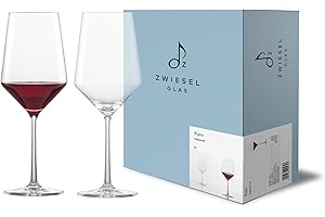 Zwiesel Glas Cabernet Rotweinglas Pure (2-er Set), anmutige Weingläser für Rotwein, spülmaschinenfeste Tritan®-Kristallgläser, Made in Germany (Art.-Nr. 122315)