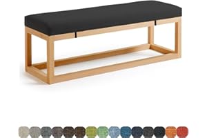 Lsjoaw Cuscino Per Panca Esterno 80X40X3CM, Cuscino Sedile per Mobili da Interni/Esterni, Lungo Cuscino per Panche da Giardino, Balcone, Loft, Altalena, Patio, Black