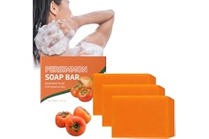 EONFAVE Mydło Kaki, 2 sztuki, naturalne mydło Presimmon do usuwania nieprzyjemnego zapachu ciała dla mężczyzn i kobiet, nawilżające, rozjaśniające, głębokie oczyszczanie twarzy i ciała, peeling (300 g)