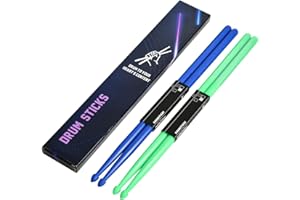 Aopoy 2 Pairs of 5A Nylon Drum Sticks, Lightweight and Durable Plastic Drum Sticks with Non-Slip Handles for Kids Adults Electronic Drums Exercise Instrument Percussion Accessories