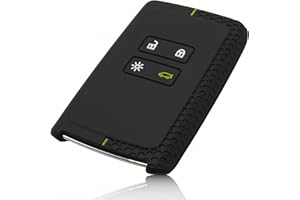 FOAMO Cover in silicone compatibile con Renault a 4 tasti Smartkey (solo Keyless-Go), colore: nero/verde