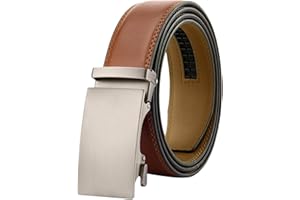 Chaberlu Gürtel Herren,Ledergürtel Ratsche Automatikschließe Business Anzug Gürtel Verstellbarer Leder Gurtgürtel für Jeans, Breit 35mm, Größe Angepasst
