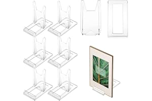 XUTONG 6 Stück Einstellbar Tellerhalter Acryl Kunststoff Transparent Teller StäNder SchiebestäNder für Flache Platten, Fotos, Tischkarten(11.5 * 11 * 6cm)