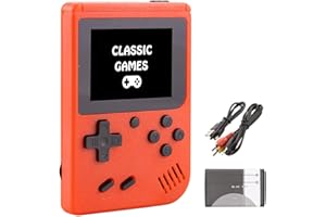 SCFRF Kid Mini Handheld Game Console with 400 Classic Retro Games, 1020mAh Rechargeable Battery, Portable Haneheld Video Games Player for Boy Girl, Christmas Birthday Gift Present for Kid Adult (Red)