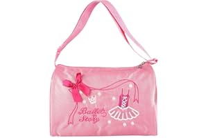 ‎DEMERAS Demeras Kinder Balletttasche, personalisierte Ballett bestickte Tasche für Tanzschuhe und Ballettkleid Ballett Umhängetasche Pink/Lila