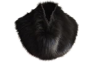 JIAHG Womens Winter Faux Fur Collar Scarf Wrap Soft Fluffy Plush Neck Warmer Shawl Fuzzy Neck Gaiter Elegant Vintage Stole Costume Collar Overcoats Outfit for Party Cosplay Photo