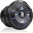 Pyle Amplified Wireless Bluetooth Audio Controller - 800 Watt Bluetooth Media Button, Waterproof Marine Receiver Remote Control w/AUX, Mount for Car Truck Boat Marine PowerSport Vehicles - PLMRBT19