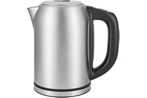 Amazon Basics Bouilloire en acier inoxydable avec affichage numérique, fonction isotherme, Strix et contrôle de la température, 1.7 l (prise européenne), Argenté