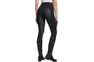 BALEAF Pantaloni da equitazione da donna, in silicone, con chiusura lampo