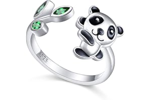 FLYOW (Gesundheit und Langlebigkeit) Hypoallergen Schildkröte/Frosch Tier Ring 925 Sterling Silber Schmuck Einstellbare Größe für Damen Frauen Jugendliche Mädchen