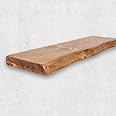 Waney/Live Edge Chunky Rustic Floating Shelf 9x2, Tudor Oak, 100cm