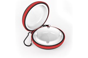 Juspota Ceniceros Portátiles, Mini Cremallera Cenicero de Bolsillo Antiolores, Cenicero Metal de Cigarrillos con Llavero para Viajes, al Aire Libre, Senderismo, Rojo