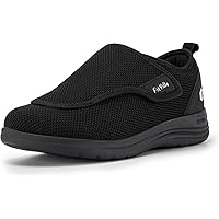 Git-up Pantoffels voor heren, comfortabel en antislip, warme pantoffels met inlegzool van traagschuim, verstelbare diabetische pantoffels voor oedeem voeten, Blauw, 46 EU