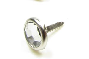 SYNTEGO Confezione da circa 100 fermacampione tondi, con diamante sintetico, colore: argento, 10 mm.