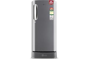 LG 185 L, 5 Star, Smart Inverter, Direct Cool Single Door Refrigerator (GLD1956ZAPZ, Shiny Steel, Base stand with Drawer, Fit Max Chiller Tray & Fast Ice Making)