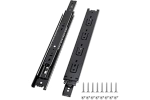 Prmape 2 Pcs Guias Cajones Carriles, 300mm Railes para Cajones, 3 Pliegues Guias Telescopicas para Cajones, Guia Cajon Extraccion Total 30cm, Montaje Lateral, Capacidad de Carga Hasta 45 KG