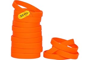 THXIY 100PCS Blank Silicone Wristbands Elastic Universal Bracelets Rubber Wholesale Bracelet bands bulk