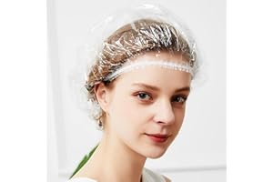 FANJUANLAN 100 Pezzi Trasparente Doccia Cuffie, paraorecchie Cuffie Doccia Cuffie con fascia elastica, per Capelli Doccia Bagno Spa Balneazione per Spa e Parrucchiere