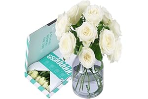 BloomPost White Roses - Letterbox Gift - Fresh Flowers Delivered - Bouquet Perfect for Mothers Day, Birthdays, Anniversaries and Thank You Gifts - Next Day Free UK Delivery