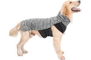 LIVACASA Płaszcz dla psa, wiatroszczelny, ciepła kurtka dla psa, wyściełana, wodoodporna, zimowa kurtka zimowa dla psów, odblaskowa ochrona brzucha, z otworem lnianym, zimowy płaszcz zimowy dla psa, szary, rozmiar XL