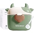 Bebamour Baby Milk Powder Dispenser Pot Formula Dispenser for Baby Snack Dispenser,230G Milk Powder,450ML, Green