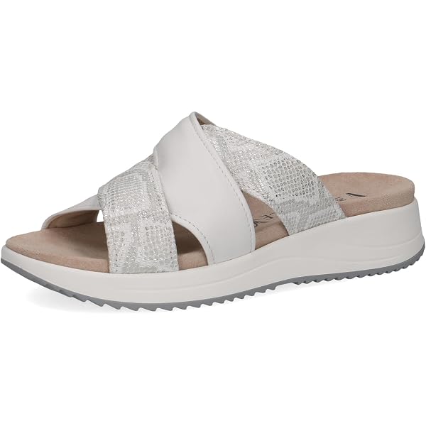 Mules Femme Caprice - Cuir Véritable Largeur H Talon 4cm
