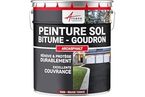 ARCANE INDUSTRIES Pintura bituminosa y de alquitrán: resina de suelo para asfalto-15 kg (hasta 30 m² en 2 capas) Tenis Rojo