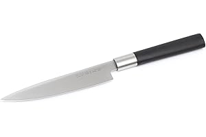 KAI Wasabi Black Coltello multiuso 15,0 cm lunghezza lama - acciaio inossidabile 6A/1K6 lucidato 58 (±1) HRC - manico in polipropilene nero - coltello universale - Made in Japan