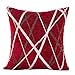Produktbild Plüsch KissenbezugVovotrade 42X42cm / 16.5X16.5 "Quadrat Sofa Taille Wurf Kissenbezug Kissenbezug Chenille Rays Streifen Kissenbezug Kissenbezug Exquisite Home Decor Cafe Sofa Kissenbezug (Rot, 42X42cm/16.5X16.5")