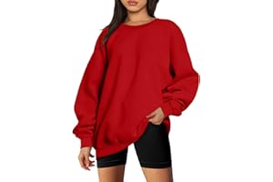 JISUXIAB Oversized Sweatshirts Dress For Women Ladies Uk Plain Casual Trendy Jumpers Top Winter Warm Long Pullover Solid Color Long Sleeve Crewneck Fleece Lightweight Tunic Tops Hoodies