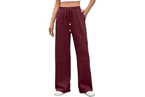 Famulily Womens Autumn Baggy Drawstring Trousers Elasticated Waist Wide Leg Joggers Stretchy Yoga Pants with Pockets