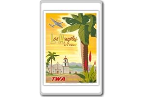 PHOTOSIOTAS Los Angeles Vintage Travel Fridge Magnet - Calamita da frigo