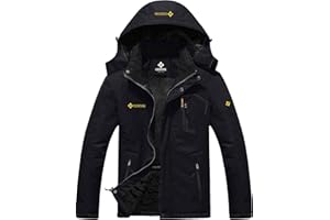 GEMYSE Herren Warme Skijacke Berg Winddicht Wasserdicht Atmungsaktiv Multi-Pocket Outdoor-Winterjacke mit Kapuze