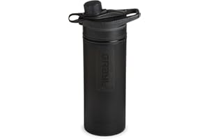 GRAYL GeoPress 710ml Outdoor Wasserfilter Trinkwasser I Eliminiert 99,99% aller Bakterien und Viren I Perfekt für Camping, Survival und Reisen (Covert Black)