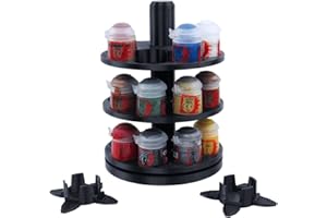 EnderToys 3-stöckiges drehendes Farbregal, 3D-gedrucktes Schreibtischregal-Organizer für Tisch, RPG, Miniatur-Acryl und Farben, kompatibel mit Citadel-Farben