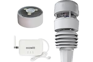 ECOWITT väderstation GW3001, 7-i-1 trådlös trädgårdsväderstation med utomhusgivare WS90 och hem 3-i-1 WiFi/trådbunden hubb-ga