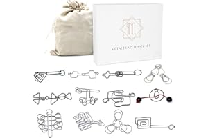 JasCherry Juego de 12 Piezas Juguetes Rompecabezas de Metal Alambre Set para Adultos IQ Juguete Logica Rompecabezas de Hierro Ingenio de Metalicos Juego Mentales para Niños y Adolescentes #002