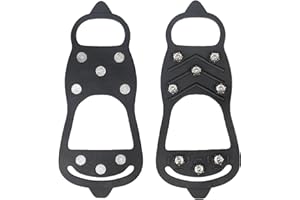YINGMENGZHIGE Steigeisen für Wanderschuhe,Spikes für Schuhe Winter,Grödeln,Spikes Schuhe,Schneeschuhe,Spikes Schuhe Schuhkrallen mit 8 Zähne,Traktion mit Anti-Rutsch Grödel für EIS,Schnee,Winter Outdoor