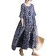 Robe De Plage Maxi Caftan Bohème Femme - Grande Taille - Couverture Bikini Légère - Paréo Long - Taille Unique M-3XL