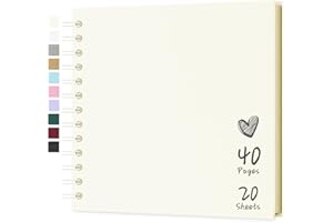 Hiwhy Album Fotografici Scrapbook 18x18 cm Album di Ricordi con Copertina Rigida in Carta Kraft, 40 Pagine (20 Fogli) Ideale per Matrimonio, Famiglia, Fai da Te, Regalo Creativo