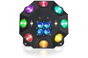 DELIBANG 100W Moving Head Beam 22 RGBW LED DJ Disco Light DMX512 Strobe Lighting with Pattern Effect Stage Lighting for Party Bar KTV Concert Birthday Christmas Wedding