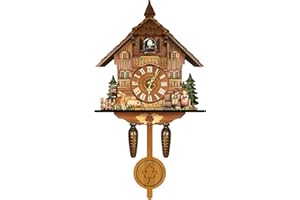 kangten Orologio a cucù antico della Foresta Nera Orologio vintage in legno della Foresta Nera Decorazione per la casa, ottimo regalo per la casa, l'ufficio, l'hotel, decorazione 25 × 10 × 46 cm (non