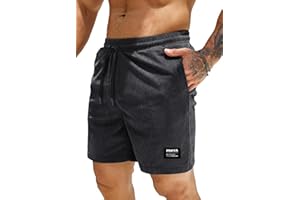 HMIYA Corduroy Shorts Herren Kurze Hosen Sommer Bermuda Freizeitshorts Baumwolle Elastische Taille mit Taschen