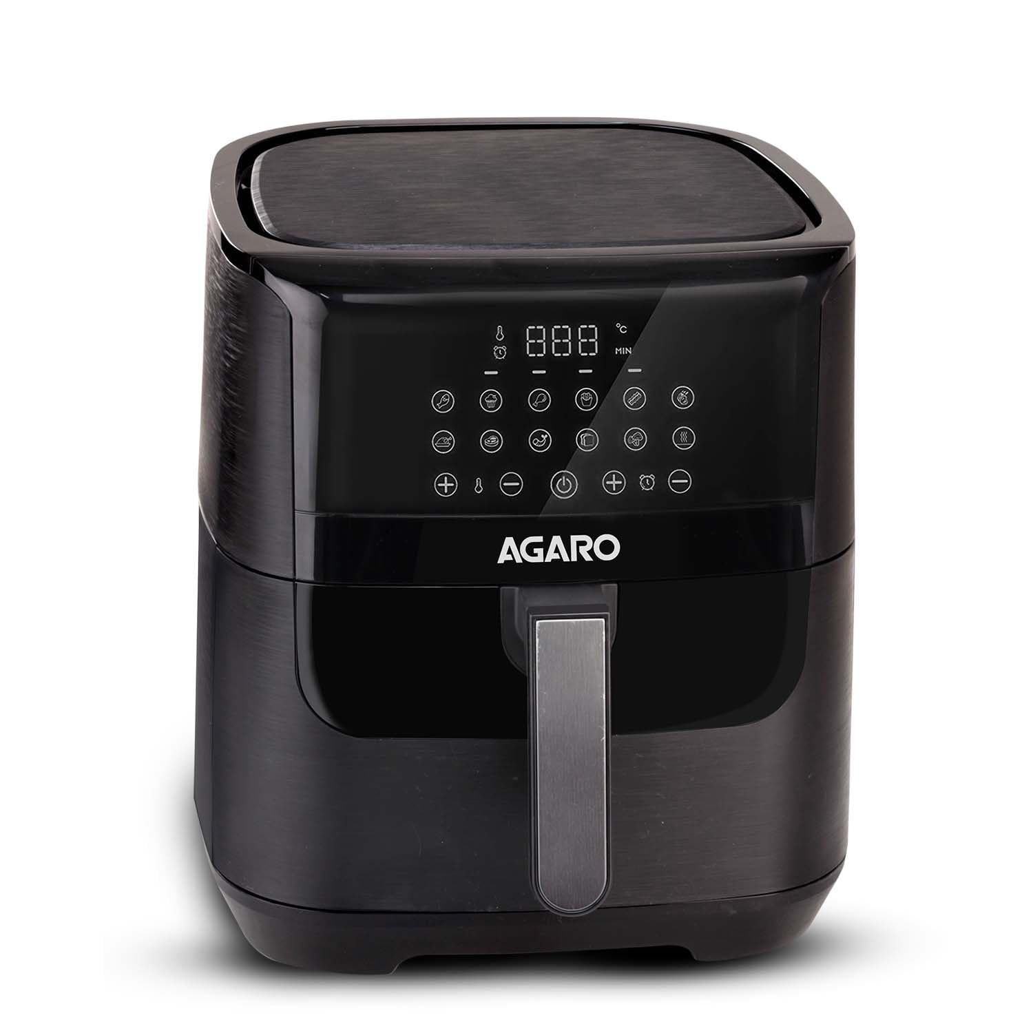 AGARO Elegant Air Fryer, 6.5L, 12 Preset Cooking Modes, 360 Degrees Air Circulation With Variable Temperature Settings, Frying, Grilling, Toasting, Roasting, 1800W, Black.