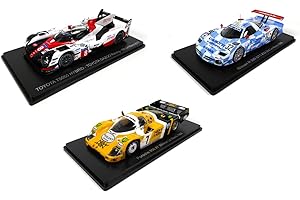 OPO 10 - Lote de 3 Coches 24h Le Mans Spark 1/43 Toyota TS050 2017 + Porsche 956 1984 + Nissan R390 GT1 1998 / LM01+03-05