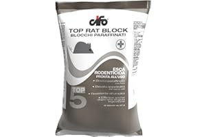 CIFO Veleno per Topi e Ratti, Esca Ratticida e Topicida in blocchi paraffinati, appetibile per ratto grigio e topolino domestico, per erogatori di sicurezza